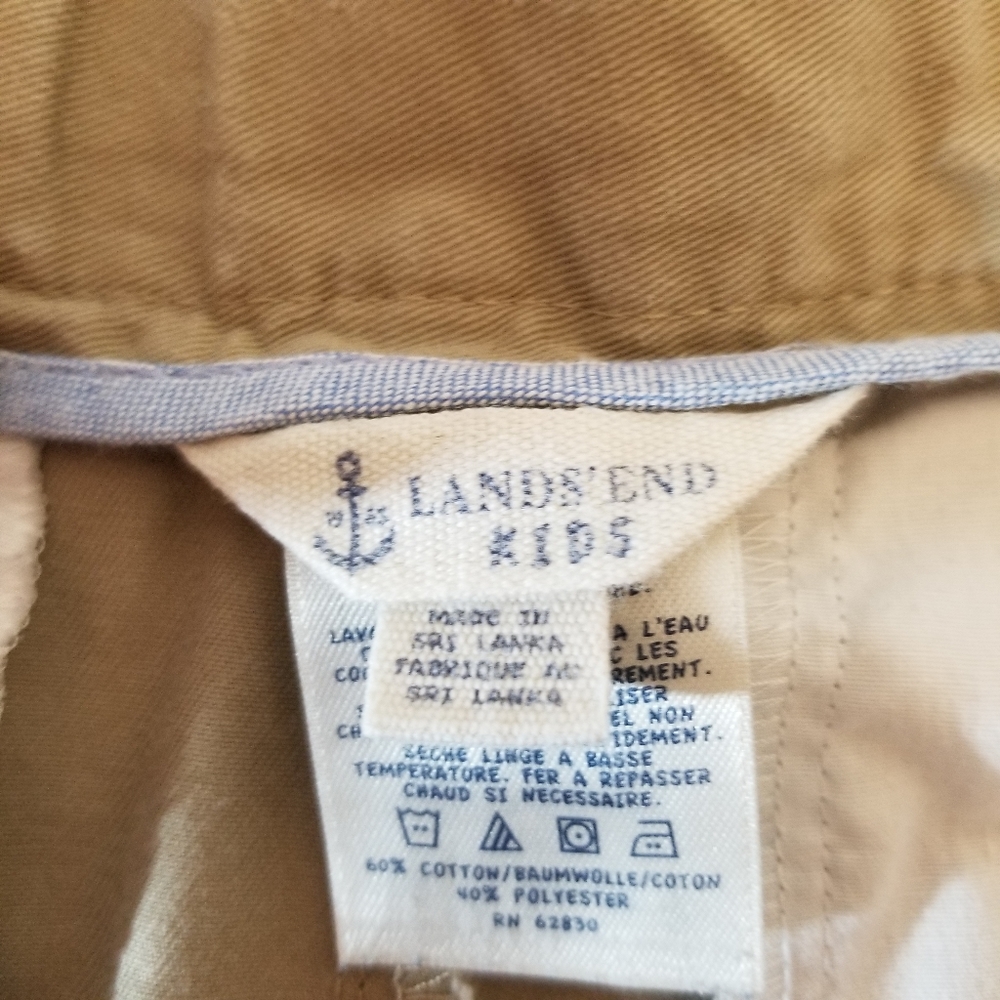 Lands' End Kids Boys Size 18 Khaki Adjustable Waist 4 Pockets - Picture 10 of 12